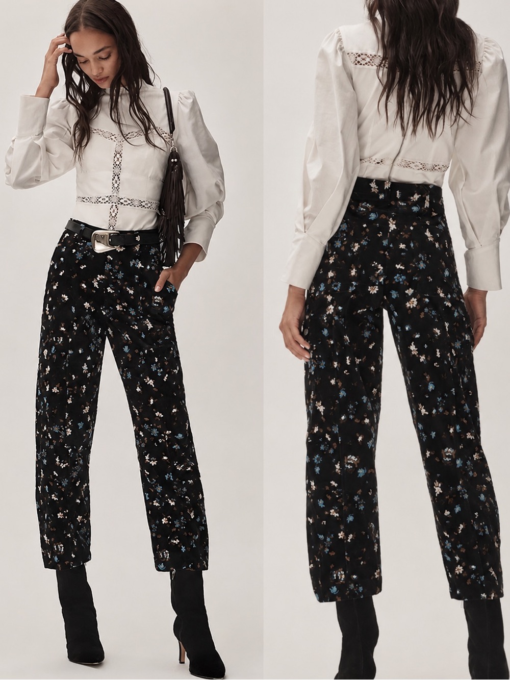 Anthropologie • Carson Floral Barrel Pants